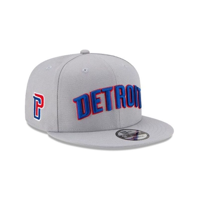 Grey Detroit Pistons Hat - New Era NBA Statement Edition 9FIFTY Snapback Caps USA0915367